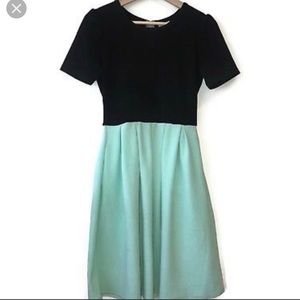 Lularoe black and teal Amelia dress new with tags